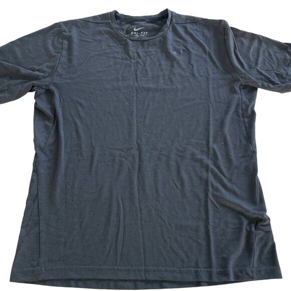 Nike Shirt Mens Large Dri-Fit Grey Striped Crew Neck Tee - Picture 1 of 6
